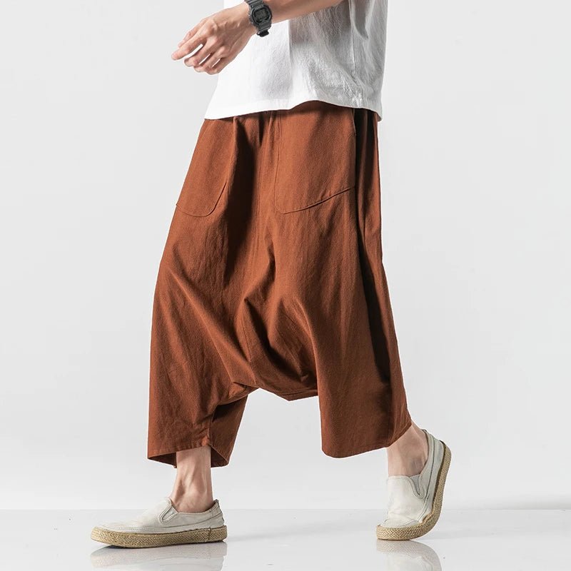 2023 Summer Men Plus Size Casual Harem Pants Vintage Loose Cotton Linen Wide Leg Pants Men Elastic Waist Pantalones Trousers - Shoppingstore25Shoppingstore25172591263;20251127;1764254257kodLcHf47e6c2f5e5c4019901c27beed70fd69e