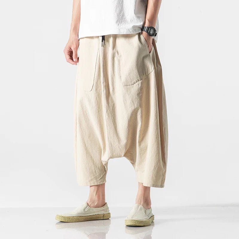 2023 Summer Men Plus Size Casual Harem Pants Vintage Loose Cotton Linen Wide Leg Pants Men Elastic Waist Pantalones Trousers - Shoppingstore25Shoppingstore25172591266;20251127;1764254257MChp3Hefa5705745a34c8dbf0326012fe5e29aD