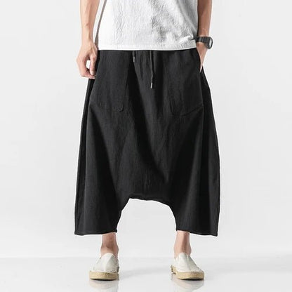 2023 Summer Men Plus Size Casual Harem Pants Vintage Loose Cotton Linen Wide Leg Pants Men Elastic Waist Pantalones Trousers - Shoppingstore25Shoppingstore25172591265;20251127;1764254257QtJBdH1e7614ece7494664a2d1aa1f027b9e29u