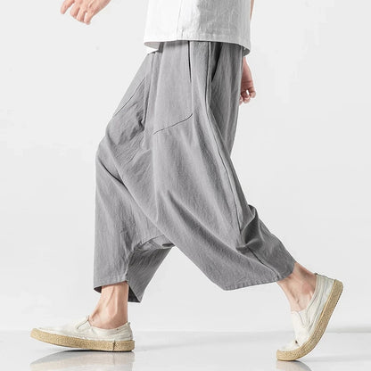 2023 Summer Men Plus Size Casual Harem Pants Vintage Loose Cotton Linen Wide Leg Pants Men Elastic Waist Pantalones Trousers - Shoppingstore25Shoppingstore25172591263;20251127;1764254257kodLcSd12cd315d3a1460caa70f5dd9abefcdap