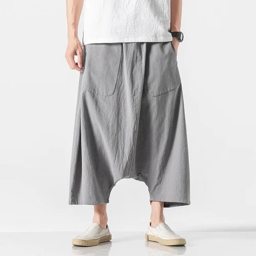 2023 Summer Men Plus Size Casual Harem Pants Vintage Loose Cotton Linen Wide Leg Pants Men Elastic Waist Pantalones Trousers - Shoppingstore25Shoppingstore25172591263;20251127;1764254257kodLcH3849b33d6d5747b2be13a1e1b3969843R