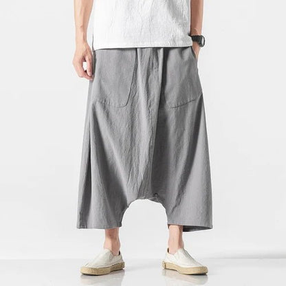 2023 Summer Men Plus Size Casual Harem Pants Vintage Loose Cotton Linen Wide Leg Pants Men Elastic Waist Pantalones Trousers - Shoppingstore25Shoppingstore25172591263;20251127;1764254257kodLcH3849b33d6d5747b2be13a1e1b3969843R