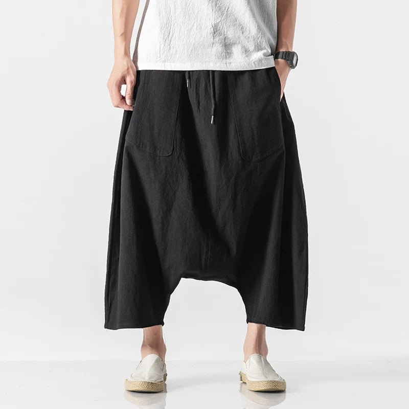 2023 Summer Men Plus Size Casual Harem Pants Vintage Loose Cotton Linen Wide Leg Pants Men Elastic Waist Pantalones Trousers - Shoppingstore25Shoppingstore25172591263;20251127;1764254257kodLcH7b28022d84d645baa15d0768f658e8c5N